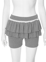 Liber Women's Summer Y2K Ruffle Regular Fit Skirt