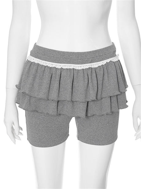 Liber Women's Summer Y2K Ruffle Regular Fit Skirt