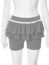 Liber Women's Summer Y2K Ruffle Regular Fit Skirt
