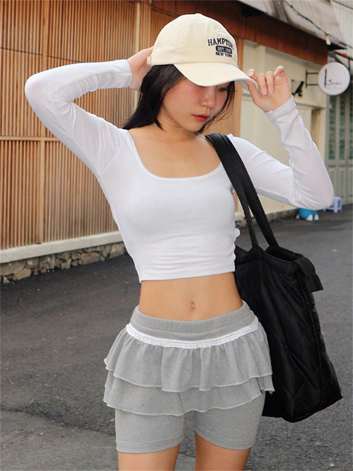 Liber Women's Summer Y2K Ruffle Regular Fit Skirt