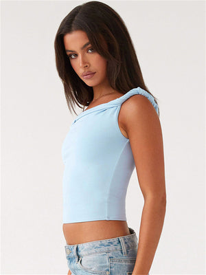 Liber Women's Summer Y2K Solid Sleeveless Tank Top