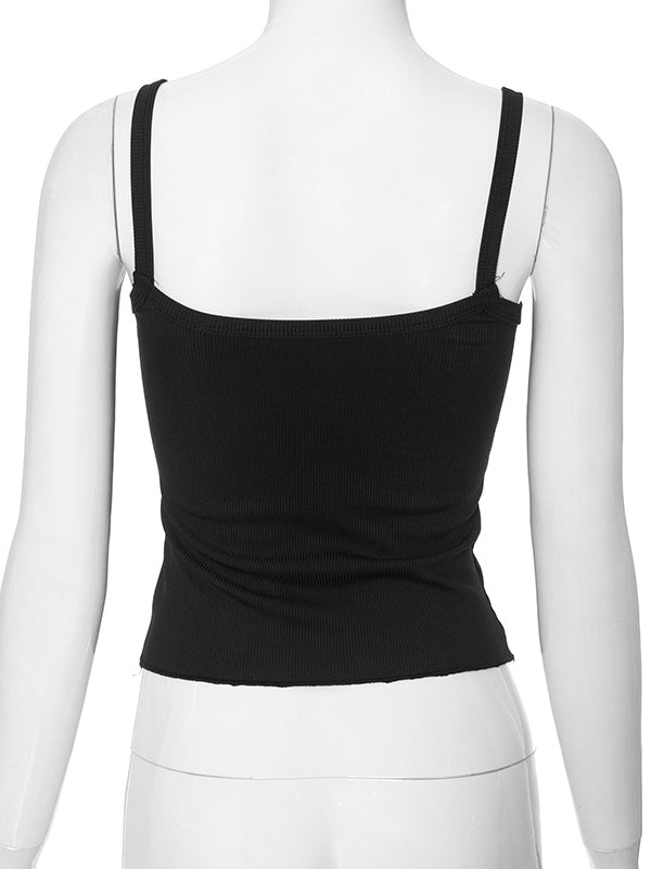 Liber Women's Summer Y2K Butterfly Sleeveless Slim Fit Camisole