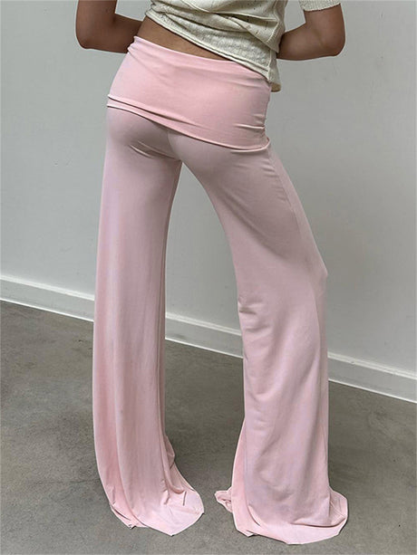 Liber Women's Summer Y2K Solid High Waist Sport Pants