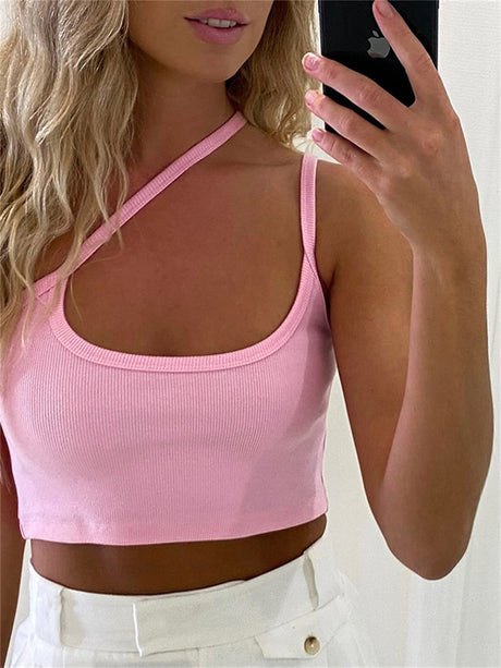 Liber Women's Summer Y2K Solid Color Sleeveless Slim Fit Camisole