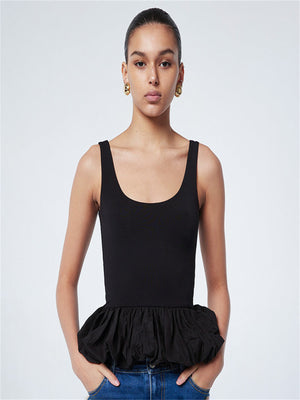Liber Women's Summer Y2K Solid Color Square Neck Sleeveless Slim Fit Camisole