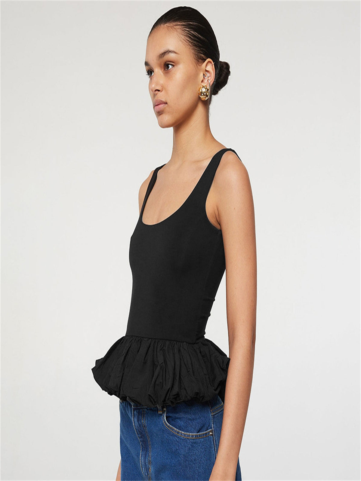 Liber Women's Summer Y2K Solid Color Square Neck Sleeveless Slim Fit Camisole