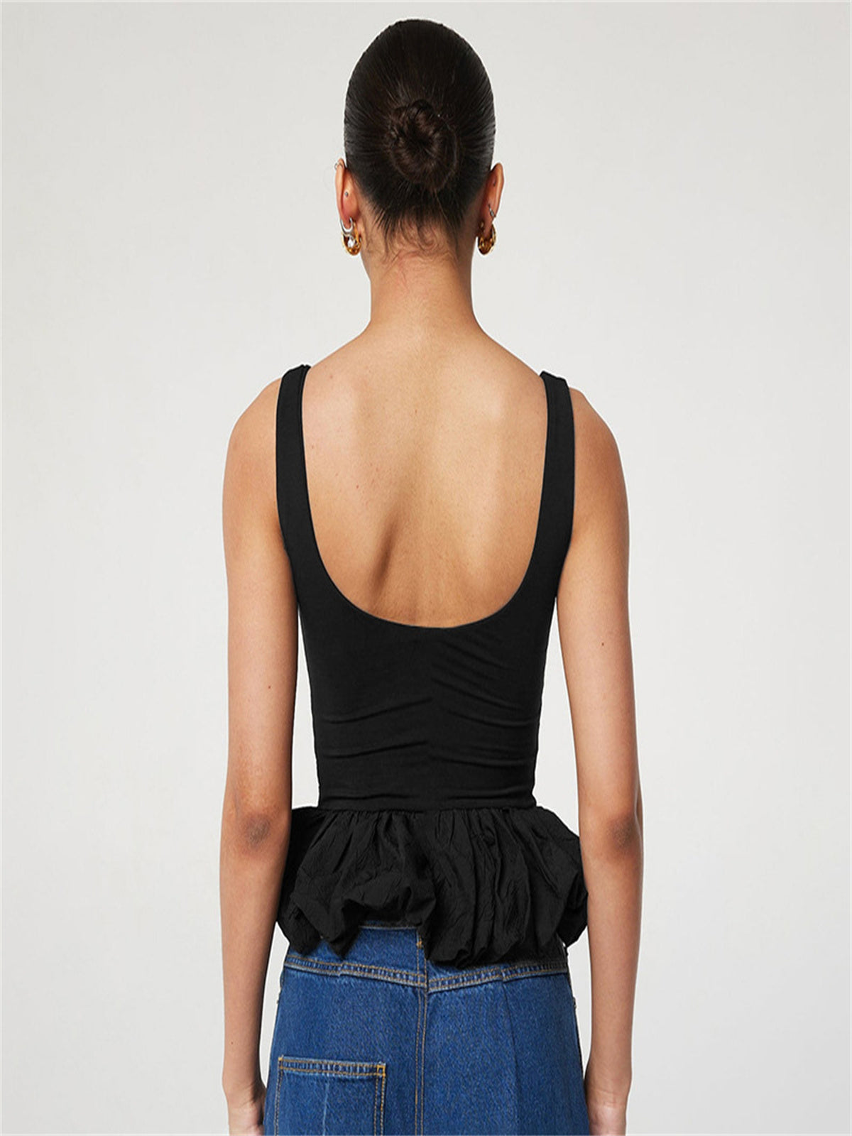 Liber Women's Summer Y2K Solid Color Square Neck Sleeveless Slim Fit Camisole