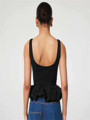 Liber Women's Summer Y2K Solid Color Square Neck Sleeveless Slim Fit Camisole