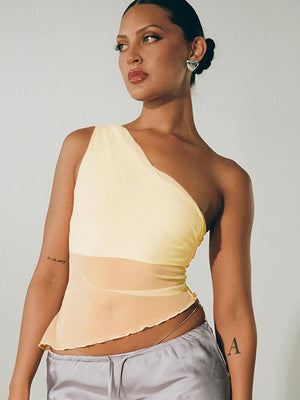 Liber Women's Summer Y2K Solid Color Slant Collar Sleeveless Tank Top