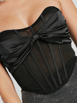 Liber Women's Summer Sexy Bow Tie Tube Top