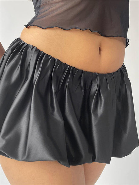 Liber Women's Summer Y2K Solid Mini Skirt