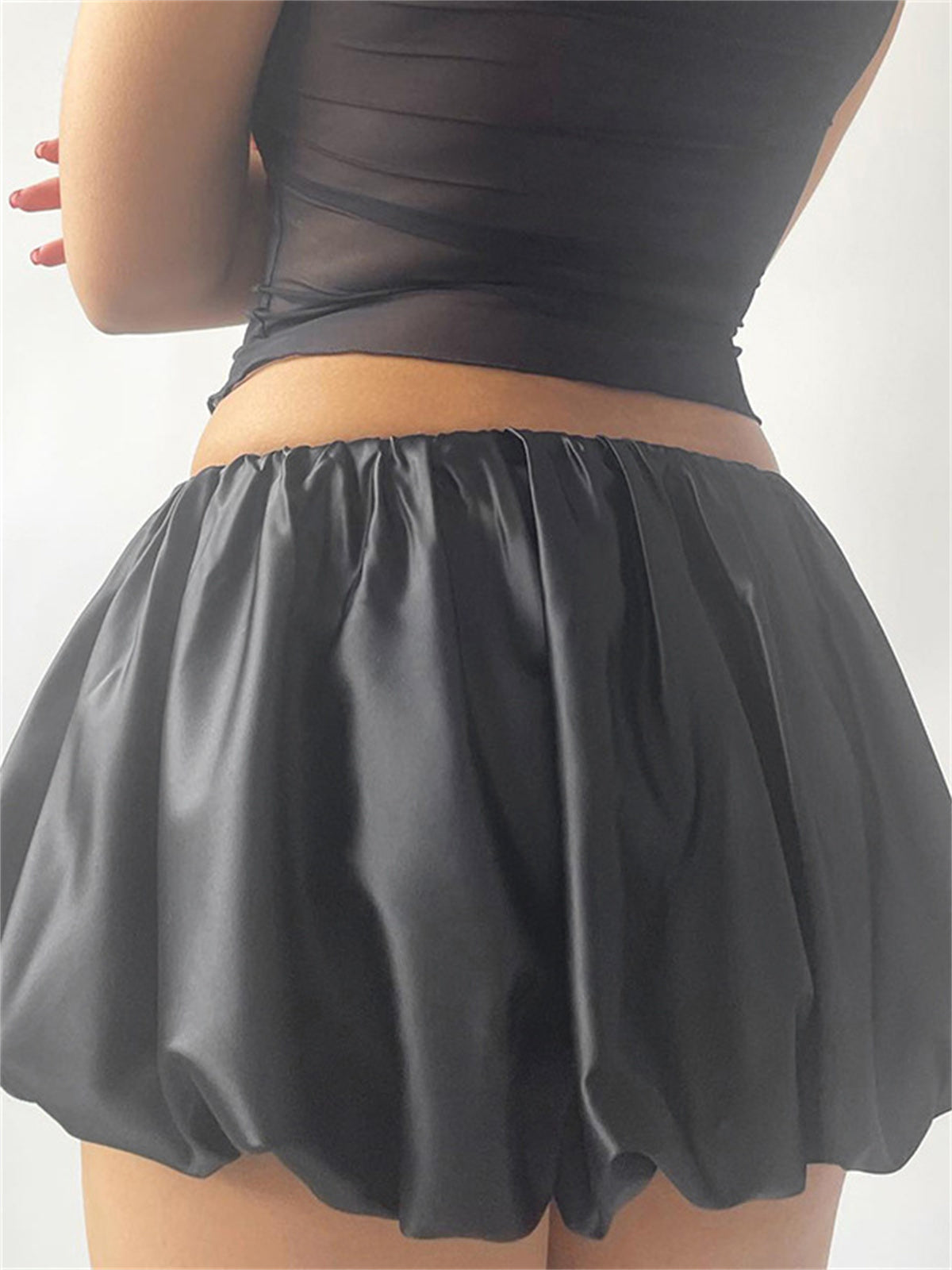 Liber Women's Summer Y2K Solid Mini Skirt