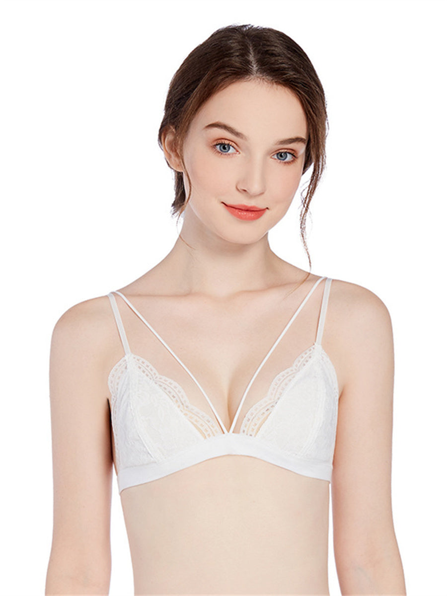 Liber Women's Solid Color, Floral 1/2 Cup Wire-Free Push-Up Bra