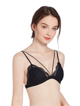 Liber Women's Solid Color, Floral 1/2 Cup Wire-Free Push-Up Bra