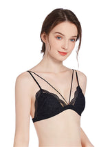Liber Women's Solid Color, Floral 1/2 Cup Wire-Free Push-Up Bra