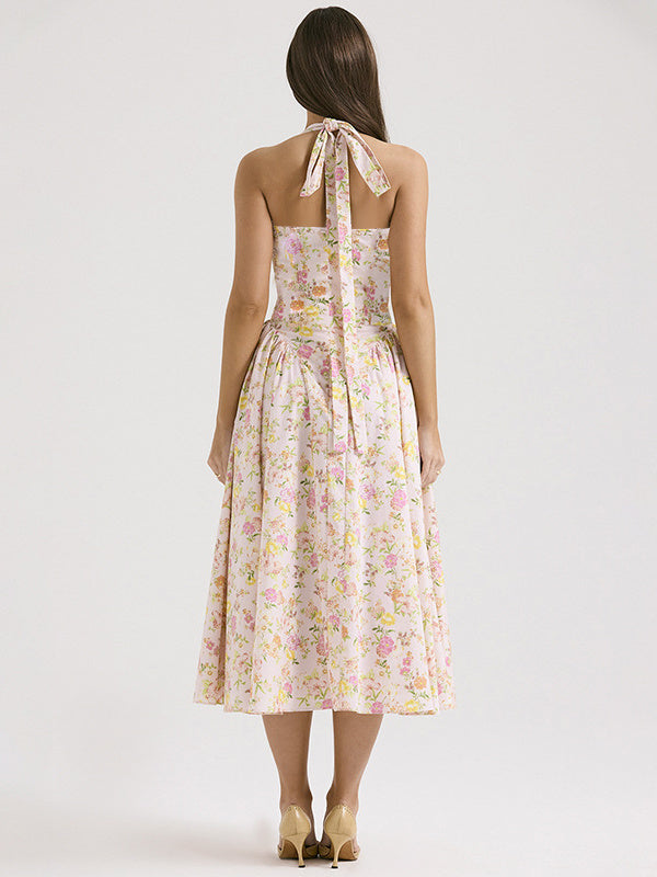 Liber SS Women's Urban Outdoor Print Square Neck Sleeveless Maxi Dress