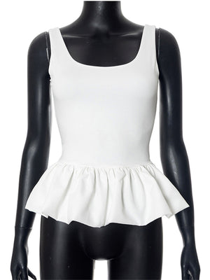 Liber Women's Summer Y2K Solid Color Square Neck Sleeveless Slim Fit Camisole