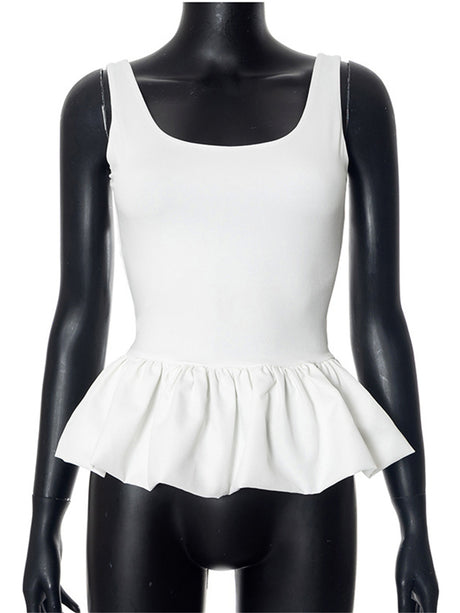 Liber Women's Summer Y2K Solid Color Square Neck Sleeveless Slim Fit Camisole