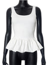 Liber Women's Summer Y2K Solid Color Square Neck Sleeveless Slim Fit Camisole
