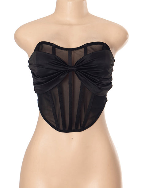 Liber Women's Summer Sexy Bow Tie Tube Top