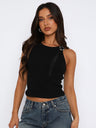 Liber Women's Summer Y2K Solid Color Round Neck Sleeveless Slim Fit Camisole