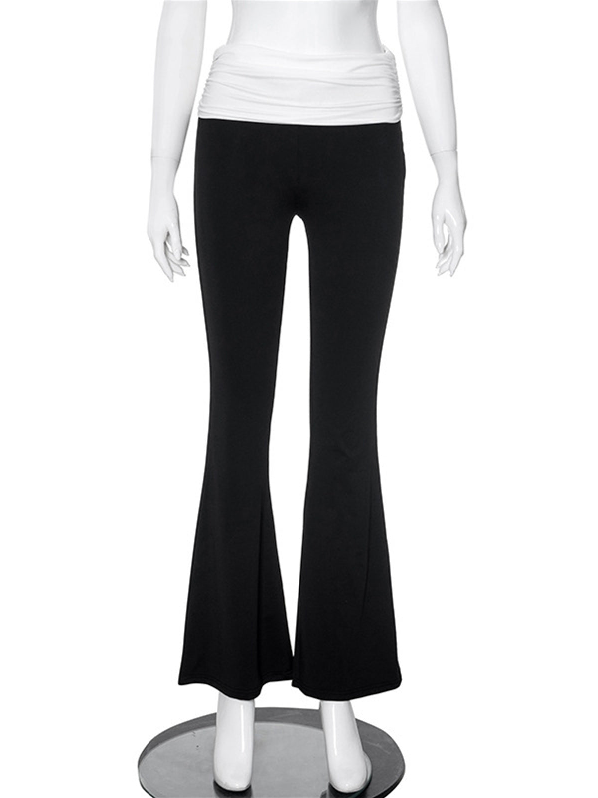 Liber Women's Summer Y2K Solid Color High Waist Slim Fit Trousers
