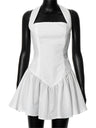 Liber Women's Summer Y2K Solid Ruffled Hem Short Dresses