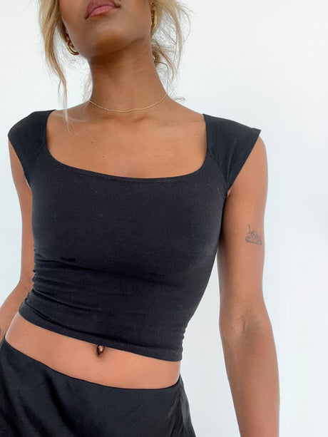 Liber Women's Summer Y2K Solid Color Square Neck Sleeveless Tank Top