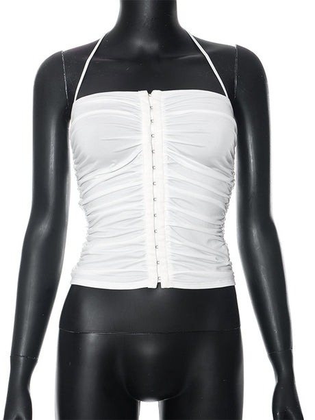 Liber Women's Summer Y2K Solid Color Sleeveless Slim Fit Camisole