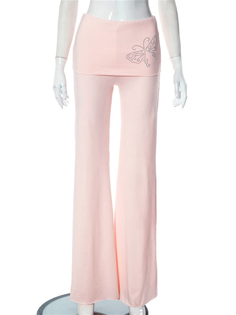 Liber Women's Summer Y2K Solid High Waist Sport Pants
