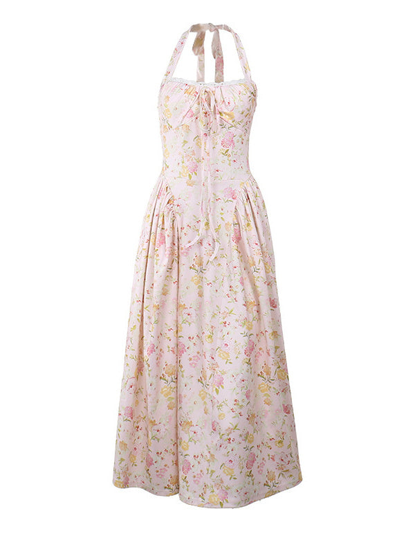 Liber SS Women's Urban Outdoor Print Square Neck Sleeveless Maxi Dress