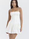 Liber SS Women's Urban Outdoor Solid Color Square Neck Suspender Mini&Short Dresses