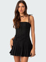 Liber SS Women's Urban Outdoor Solid Color Square Neck Suspender Mini&Short Dresses