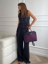 Liber Summer Women's Neutral Style Solid Color V-Neck Sleeveless 2-piece Sets