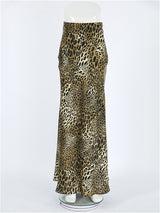 Liber Summer Women's Daily Casual Leopard Print Slim Skirt