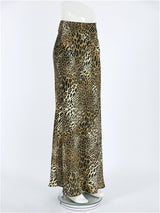 Liber Summer Women's Daily Casual Leopard Print Slim Skirt