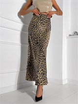 Liber Summer Women's Daily Casual Leopard Print Slim Skirt