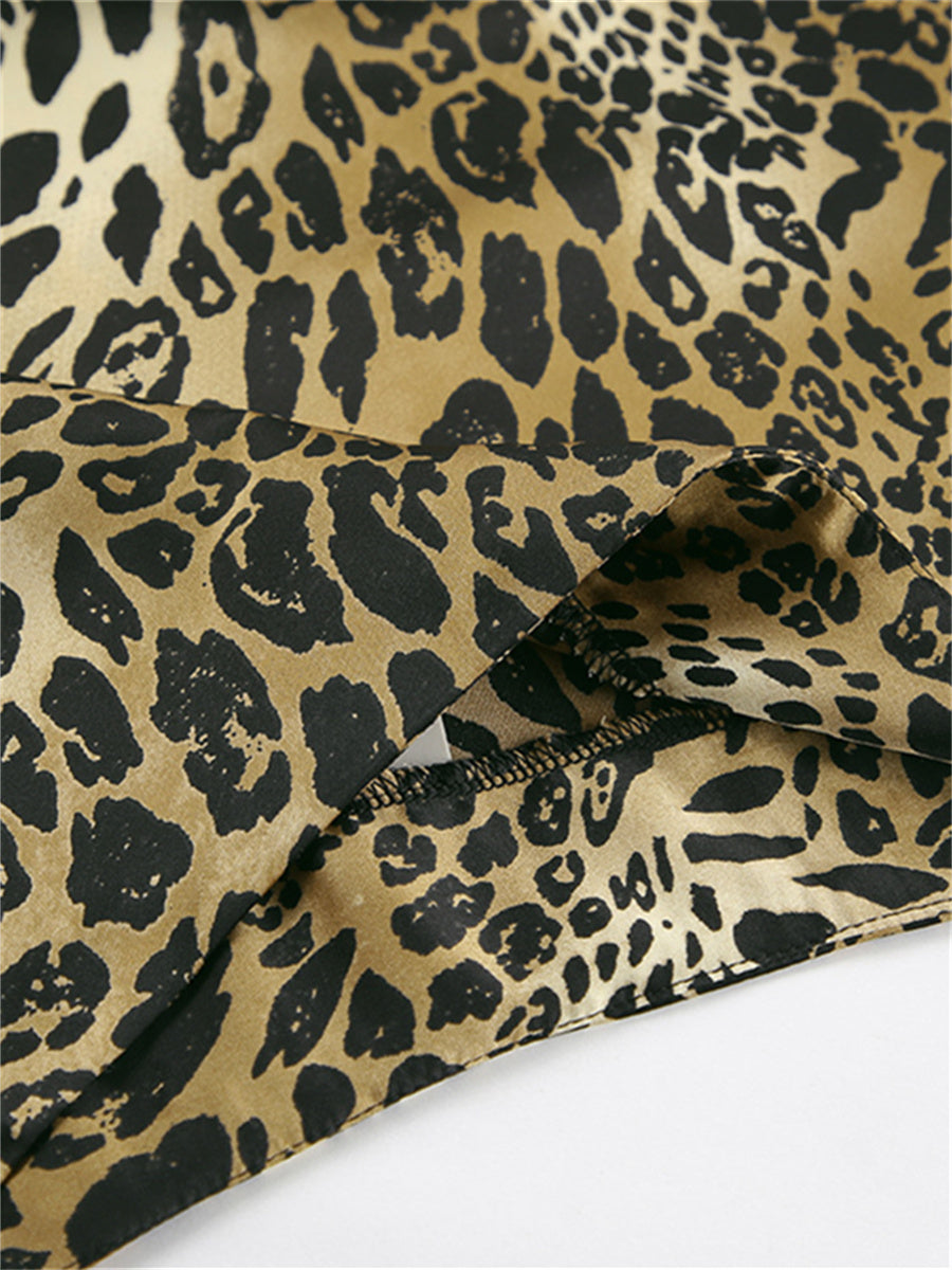 Liber Summer Women's Daily Casual Leopard Print Slim Skirt