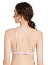Liber Women's Floral Lace 1/2 Cup Wire-Free Push-Up Bra