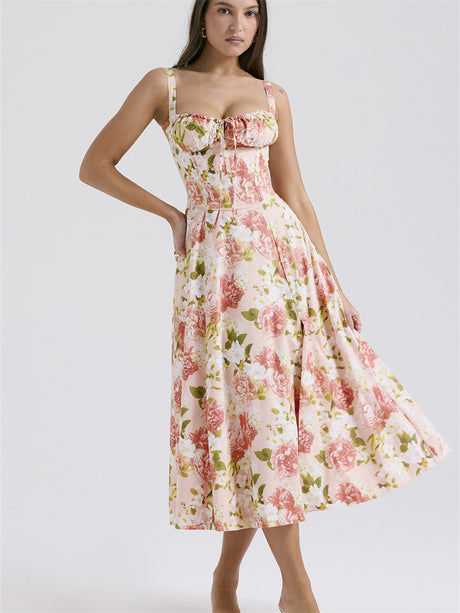 Liber Summer Women's Pastoral Slip Maxi Dresses
