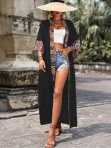 Liber Summer Women's Beach Print, Spliced 5-point Sleeve Jackets