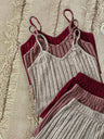 Liber summer women's clothing daily casual solid color, brushed pit stripe V-neck short-sleeved two-piece suit
