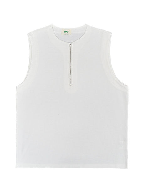 Liber Men's SS 3 Colors Solid Zipper Design Tank Top