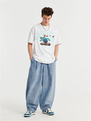 Liber Men's Fall Hip Hop Denim Loose Jeans