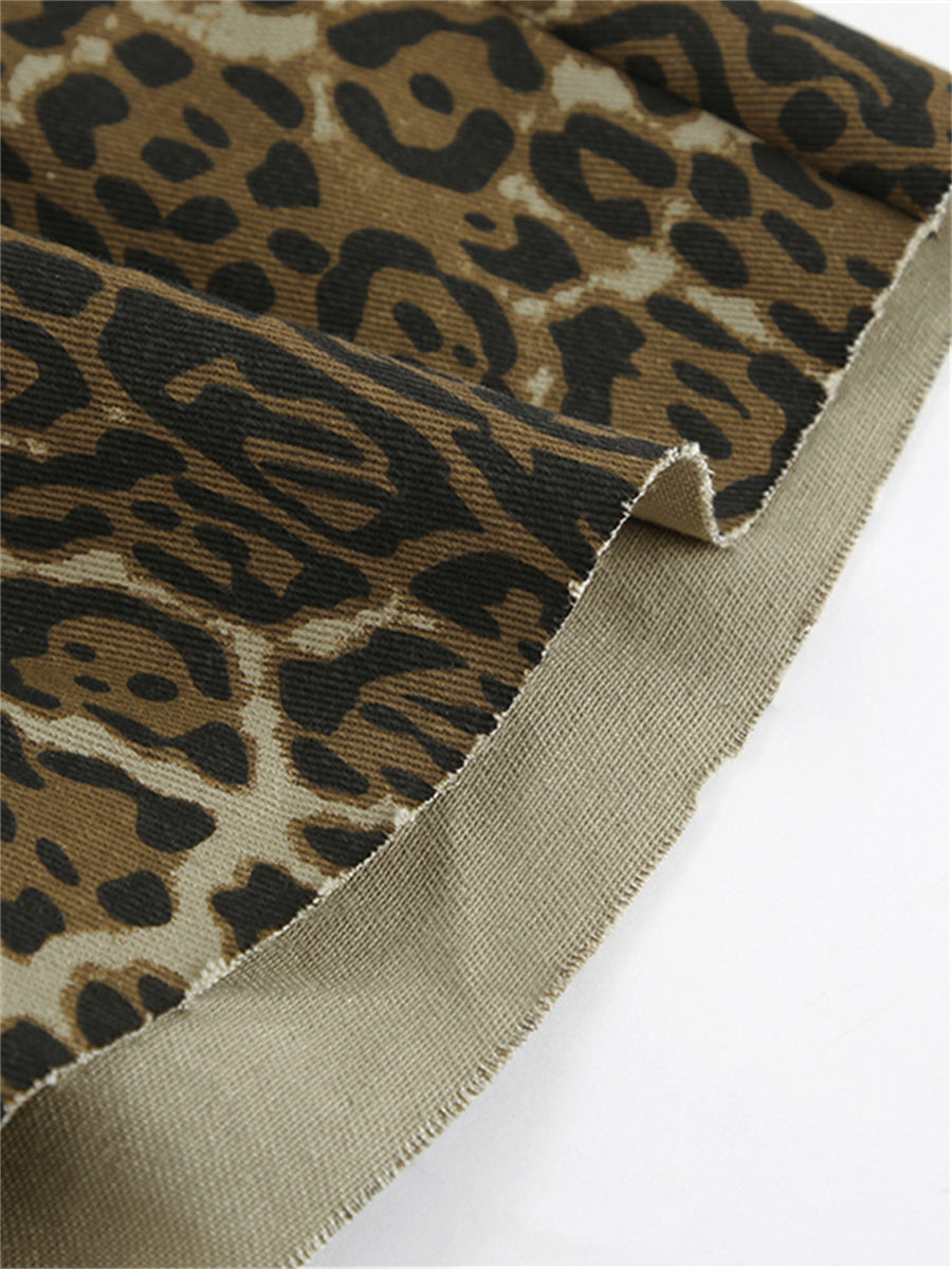 Liber Summer Women's Hip Hop Leopard Loose Suit