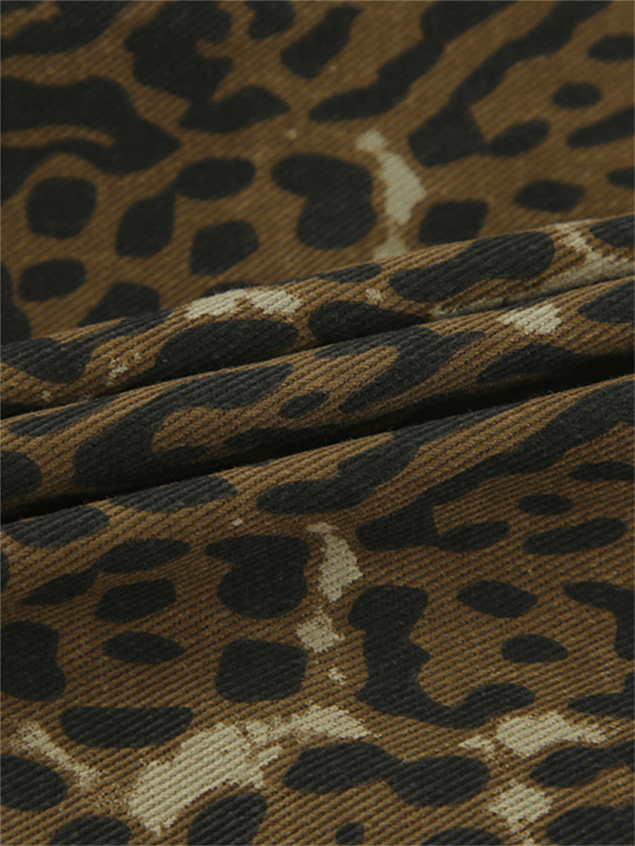 Liber Summer Women's Hip Hop Leopard Loose Suit