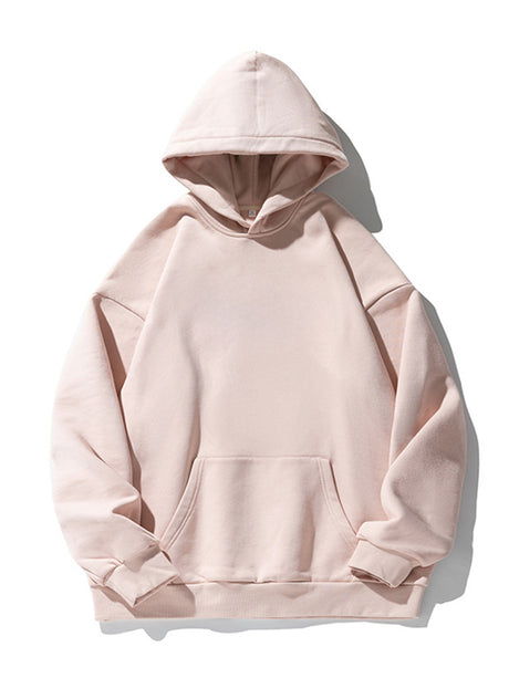 Liber Men's Autumn Hip-Hop Solid Color Hooded Long-Sleeved Loose Sweatshirt