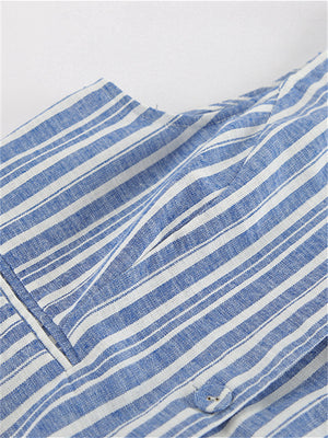 Liber Summer Women's Daily Casual Striped V-Neck Sleeveless Slim Suit