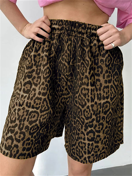 Liber Summer Women's Hip Hop Leopard Loose Suit