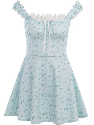 Liber Summer Women's Urban Outdoor Print Square Neck Sleeveless Short Dress